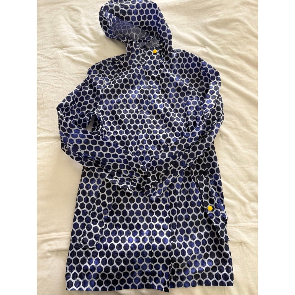 Joules Golightly Waterproof Packable Raincoat Blue Navy Spot Polka Dot Women’s 6